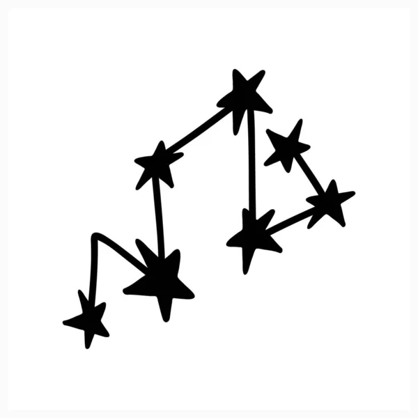 Doodle Sternbild Symbol Isoliert Auf Weiß Vektor Stock Illustration Eps — Stockvektor