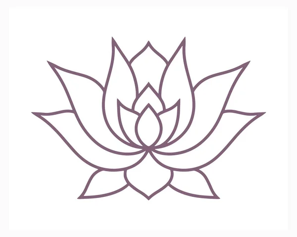 Nilüfer çiçeği karalama ikonu beyaza izole edilmiş. Çiçek boyama rehberi. Taslak vektör stok çizimi. EPS 10