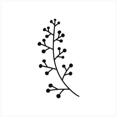 Beyaz üzerine karalama soyut çiçek ikonu izolasyonu. El çizimi sanatı. Çizim çiçeği. Taslak vektör stok çizimi. EPS 10