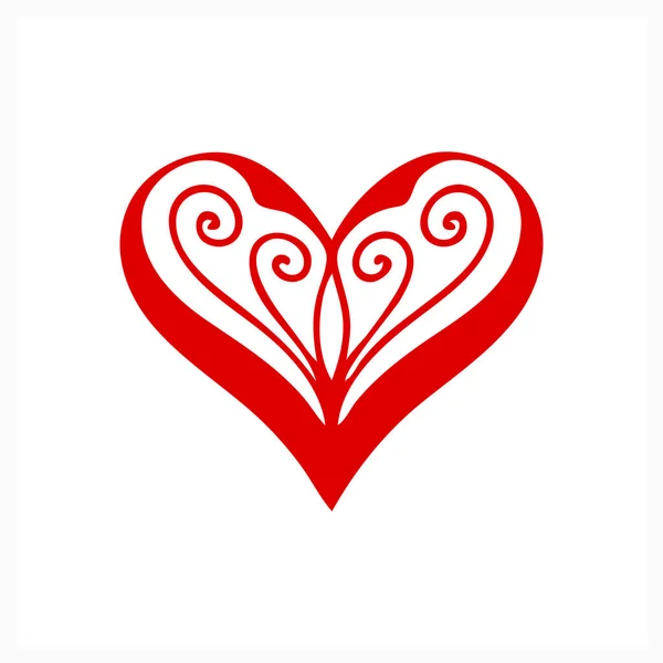 Stylize Heart Icon Isolated White Valentines Day Symbol Vector Stock — Stock Vector