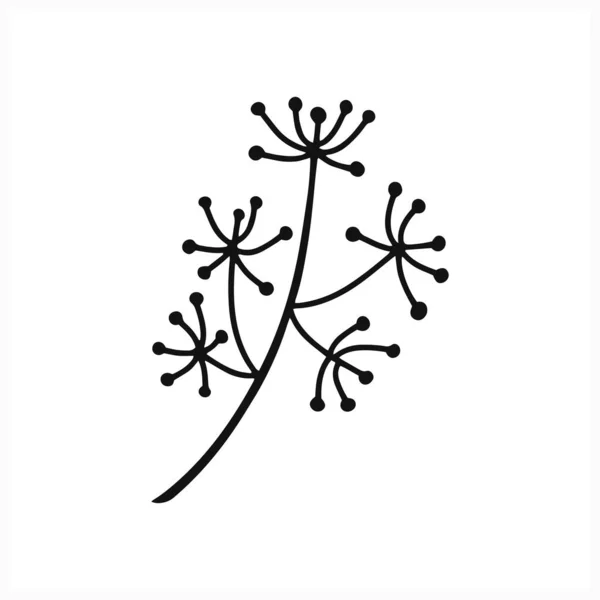 Doodle Abstracte Bloem Pictogram Isolatad Wit Handtekenlijn Kunst Schets Bloem — Stockvector