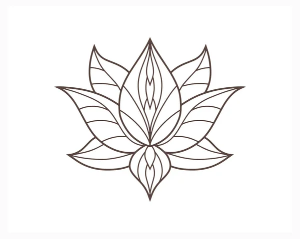 Icona Scarabocchiare Fiore Loto Isolato Bianco Libro Colorare Floreale Illustrazione — Vettoriale Stock