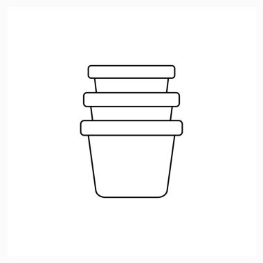 Çömlek ikonu beyaza izole edilmiş. Sletch 'in çiçek sembolü. Vektör hisse senedi çizimi. EPS 10