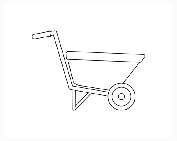Doodle Gartengeräte Symbol Isoliert Auf Weiß Gartenschubkarrensymbol Vektor Stock Illustration — Stockvektor