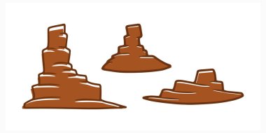 Taştan simge beyaza izole edildi. Vektör hisse senedi çizimi. EPS 10