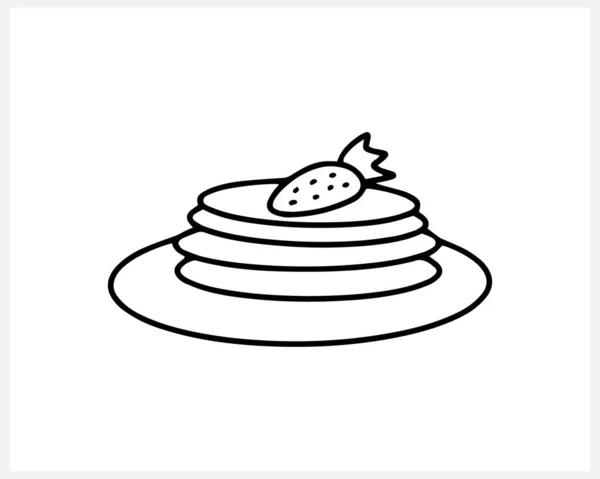 豆蔻煎饼 草莓与白色隔离 素描食物 矢量股票说明 Eps — 图库矢量图片
