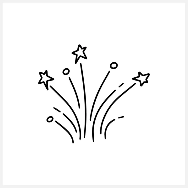 Doodle Burst Symbol Isoliert Auf Weiß Feiern Sie Salut Mit — Stockvektor