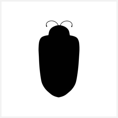 Karabatak böceği simgesi beyaza izole edildi. El çizimi. Stencil hayvan. Vektör hisse senedi çizimi. EPS 10
