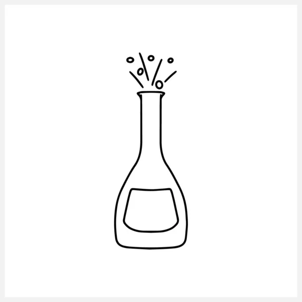 Начерки Пляшки Вина Значок Ізольовані Білому Ескіз Ручного Малювання Художньої — стоковий вектор