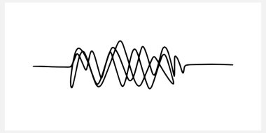 Düşünceler karışır, kafada kaos, depresyonun soyut durumu, el çizimi sanatı, karalama vektörü çizimi, eps10