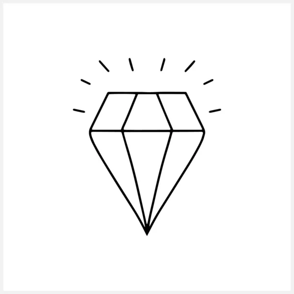 Ícone Diamante Doodle Formas Vetor Anúncio Conceito Design Ícone Pedra — Vetor de Stock