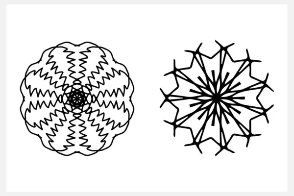 Esboza Símbolo Sagrado Mandala Para Colorear Estrella Energía Vectorial Intersección — Vector de stock