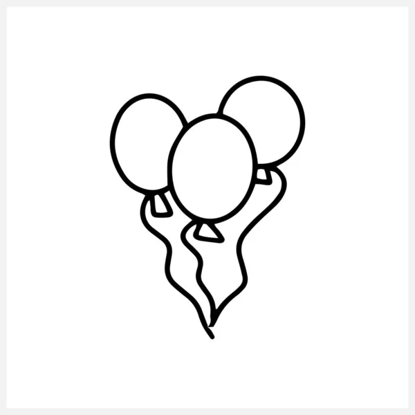 Ícone Balão Doodle Isolado Branco Desenho Mão Arte Linha Desenho —  Vetores de Stock