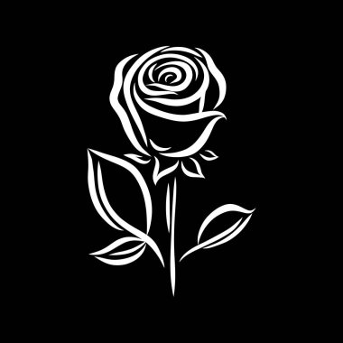 Doodle gül ikonu. Çocuklar el yapımı sanat eserleri. Çiçek vektörü çizimi. EPS 10