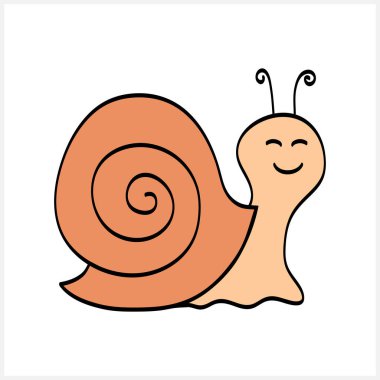 El çizimi salyangoz simgesi beyaza izole edilmiş. Doodle vektör stok çizimi. EPS 10