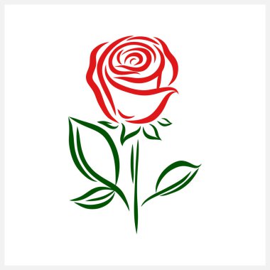 Doodle gül ikonu beyaza izole edilmiş. Çocuklar el yapımı sanat eserleri. Çiçek vektörü çizimi. EPS 10