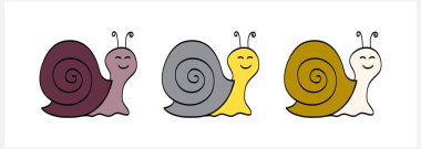 El çizimi salyangoz simgesi beyaza izole edilmiş. Doodle vektör stok çizimi. EPS 10