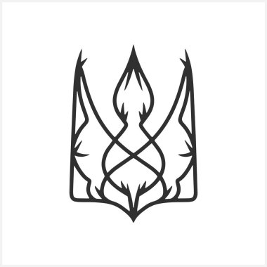 Ukrayna 'nın beyaz mızrak sembolü. Vektör hisse senedi çizimi. EPS 10