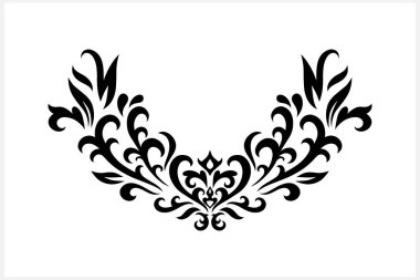 Klasik çelenk beyaza izole edilmiş. Stencil. Vektör hisse senedi çizimi. EPS 10