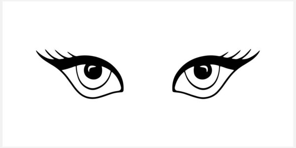 Doodle eye icon isolated on white. Vector stock illustration. EPS 10