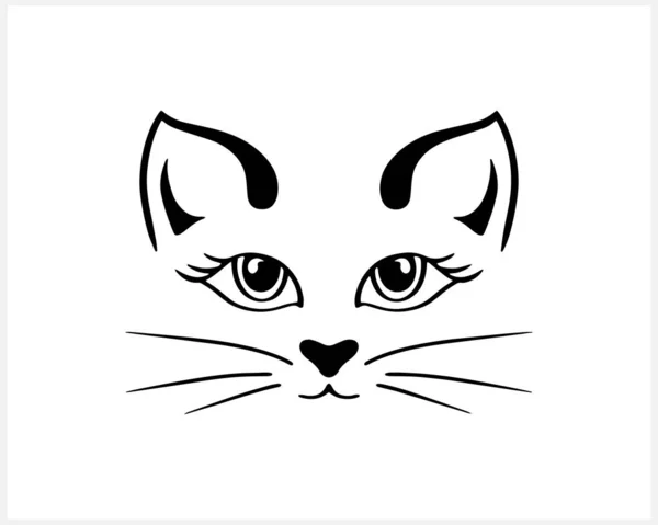 Doodle kedi simgesi beyazda izole edilmiş. El çizimi çizimi. Çizim logosu hayvanı. Vektör hisse senedi çizimi. EPS 10
