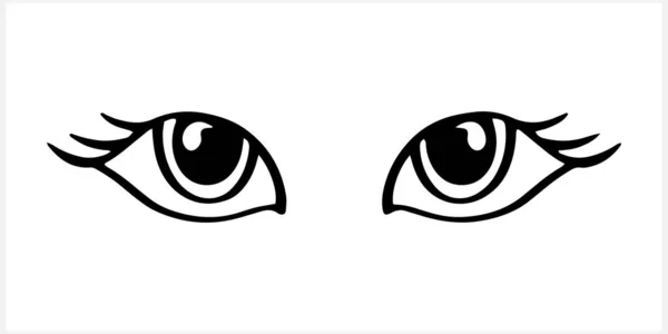 Icono Del Ojo Doodle Aislado Blanco Ilustración Stock Vectorial Eps — Archivo Imágenes Vectoriales