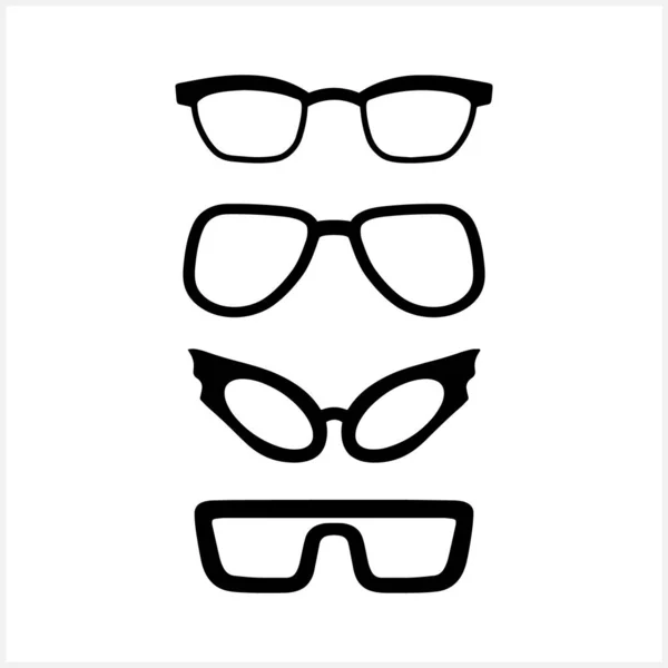 Glasses Icon Isolated White Stencil Vector Stock Illustration Eps — Stock Vector