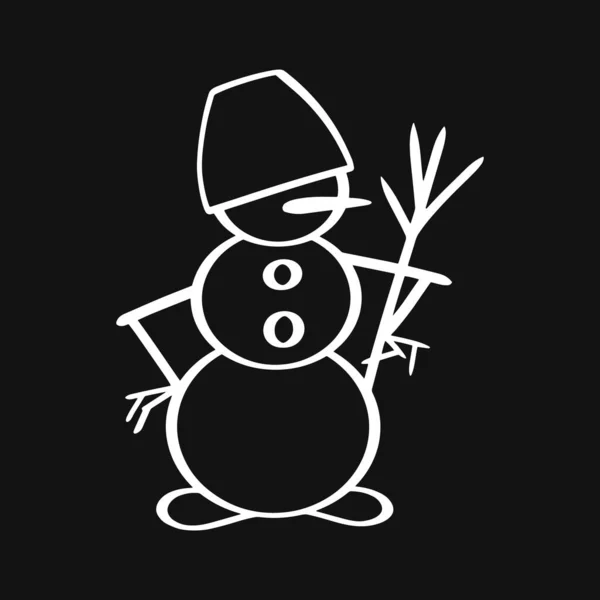 Doodle Christmas Snowmen Icon Sketch Vector Stock Illlustration Eps — Stock Vector
