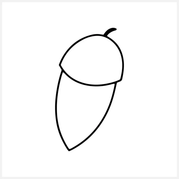 Doodle Acorn Icon Isolated White Hand Drawg Line Art Sketch — Vector de stock