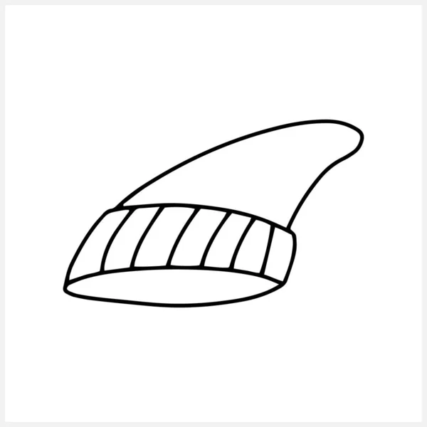 白色的秋天或冬天的帽子图标 给书页涂色孩子们手绘线条艺术 素描矢量种群图解 Eps — 图库矢量图片