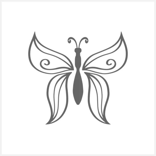 Ícone Borboleta Doodle Isolado Branco Clipart Desenhado Mão Animal Esboço —  Vetores de Stock