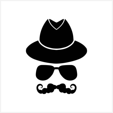 Hippi klipsi beyazda izole edilmiş. Stencil vektör stok illüstrasyonu. EPS 10