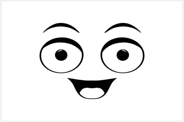 Doodle Icono Cara Aislado Blanco Esbozo Portada Ilustración Stock Vectorial — Vector de stock