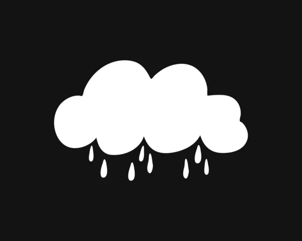 雨のアイコンが付いている落書きの雲 子供たちが絵を描く 漫画のベクターストックイラスト Eps — ストックベクタ