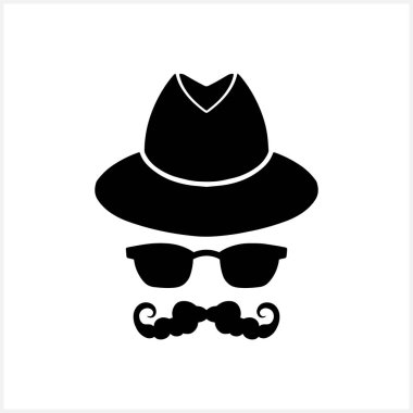 Hippi klipsi beyazda izole edilmiş. Stencil vektör stok illüstrasyonu. EPS 10