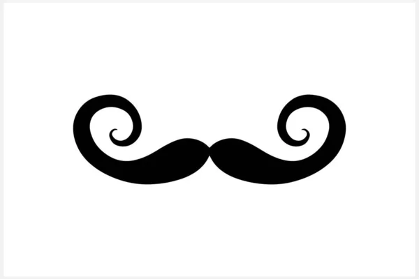 Clipart Bigode Hipster Isolado Branco Ilustração Estêncil Eps — Vetor de Stock