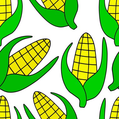 Beyazda izole edilmiş mısırsız devriye. Vektör hisse senedi çizimi. EPS 10