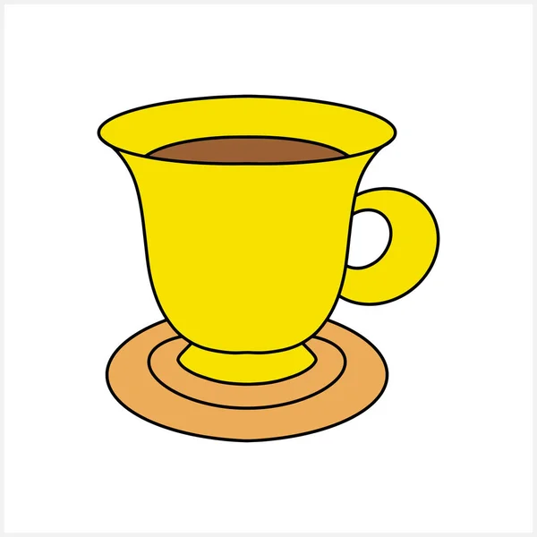 Doodle Kaffeetasse Isoliert Auf Weiß Zeichentrickvektoraktienillustration Eps — Stockvektor