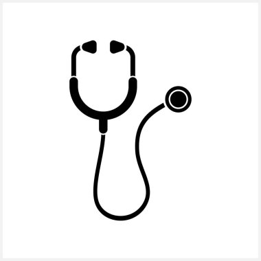 Medikal steteskop klipsi beyaza izole edilmiş. Vektör hisse senedi çizimi. EPS 10