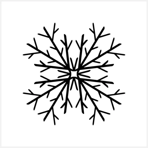 Иконка Снежинки Изолирована Белом Рождественская Зимняя Эмблемы Сканирующий Дизайн Векторная — стоковый вектор