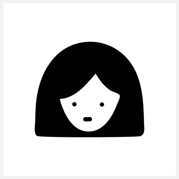 Doodle Face Girl Clipart Isolated White Vector Stock Illustration Eps — Stok Vektör