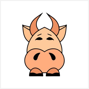 Karalama sığır eti ikonu beyaza izole edilmiş. Çizim hayvanı. Vektör hisse senedi çizimi. EPS 10