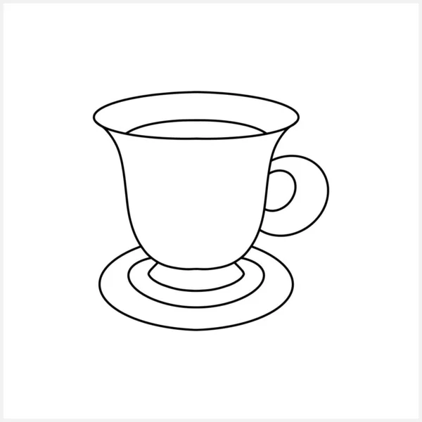 Doodle Kaffeetasse Isoliert Auf Weiß Skizzieren Sie Vektor Stock Illustration — Stockvektor