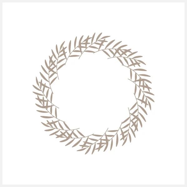 花圈的一部分 叶子在白色上被隔离 设计的边框 矢量股票说明 Eps — 图库矢量图片