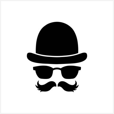 Hippi klipsi beyazda izole edilmiş. Stencil vektör stok illüstrasyonu. EPS 10