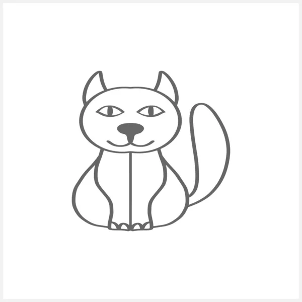 白の上に隔離された落書き猫の飛び地 手描きのアートライン スケッチ動物 ベクターストックイラスト Eps — ストックベクタ