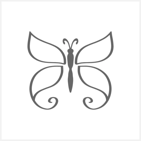 Иконка Бабочки Каракули Изолирована Белом Ручное Рисование Набросок Животного Раскраска — стоковый вектор