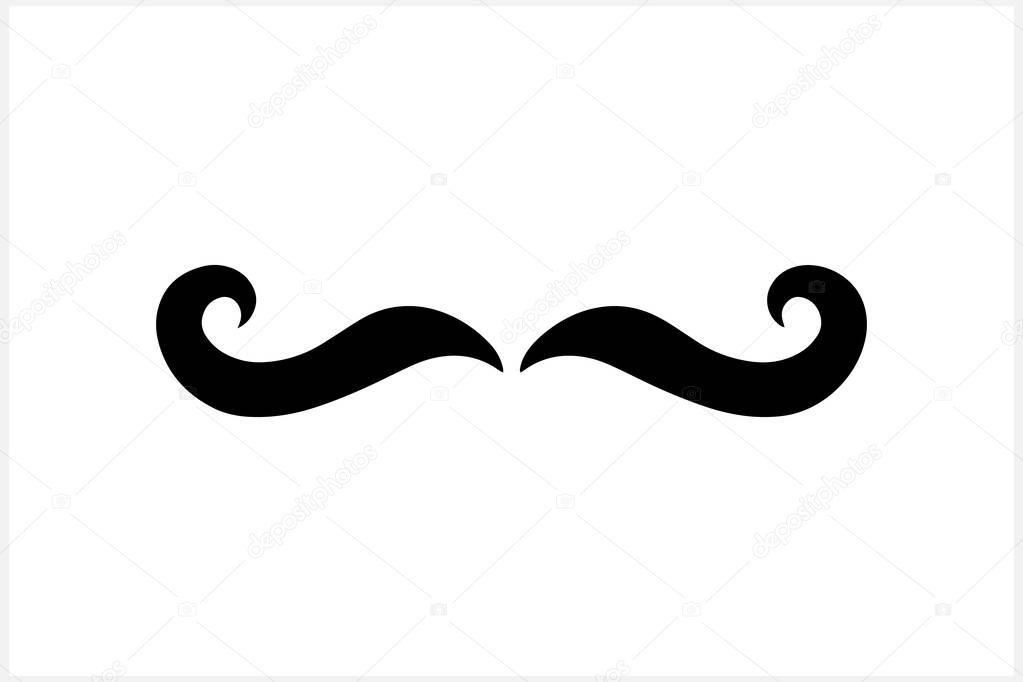 Hipster mustache clipart isolated on white. Stencil illustration. EPS 10