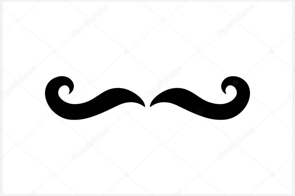 Hipster mustache clipart isolated on white. Stencil illustration. EPS 10