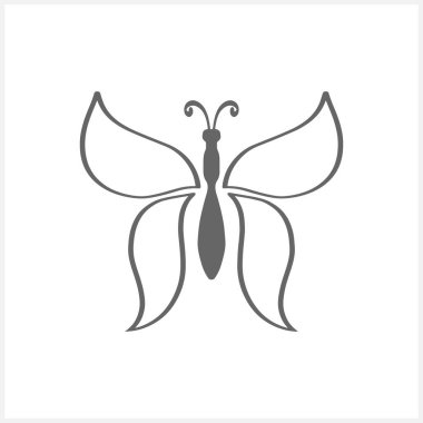 Kelebek ikonu beyaza izole edilmiş. El çizimi sanat eseri. Çizim hayvanı. Sayfa boyama kitabı. Vektör hisse senedi çizimi. EPS 10